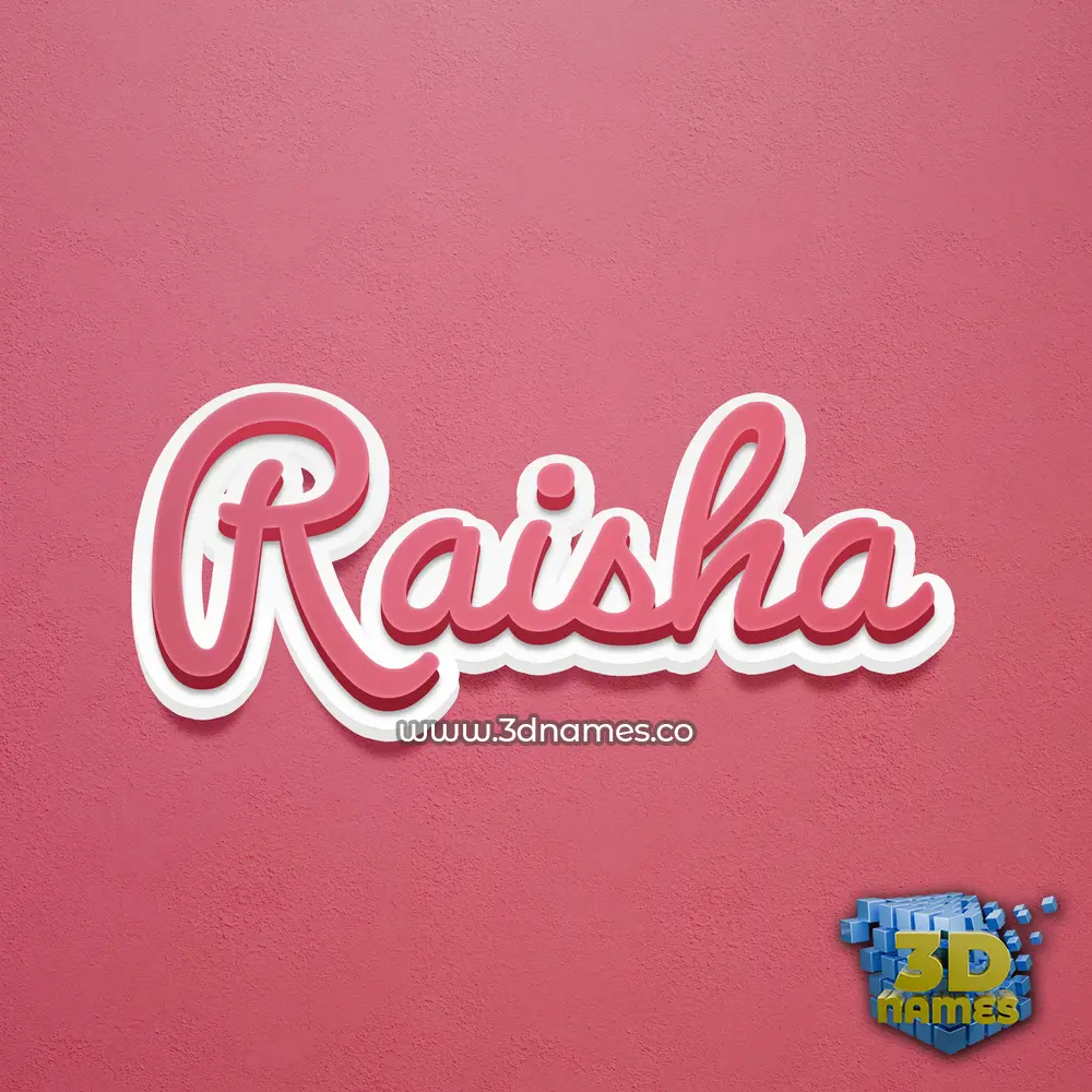 raisha in Red Scribble style - 3D name wallpaper