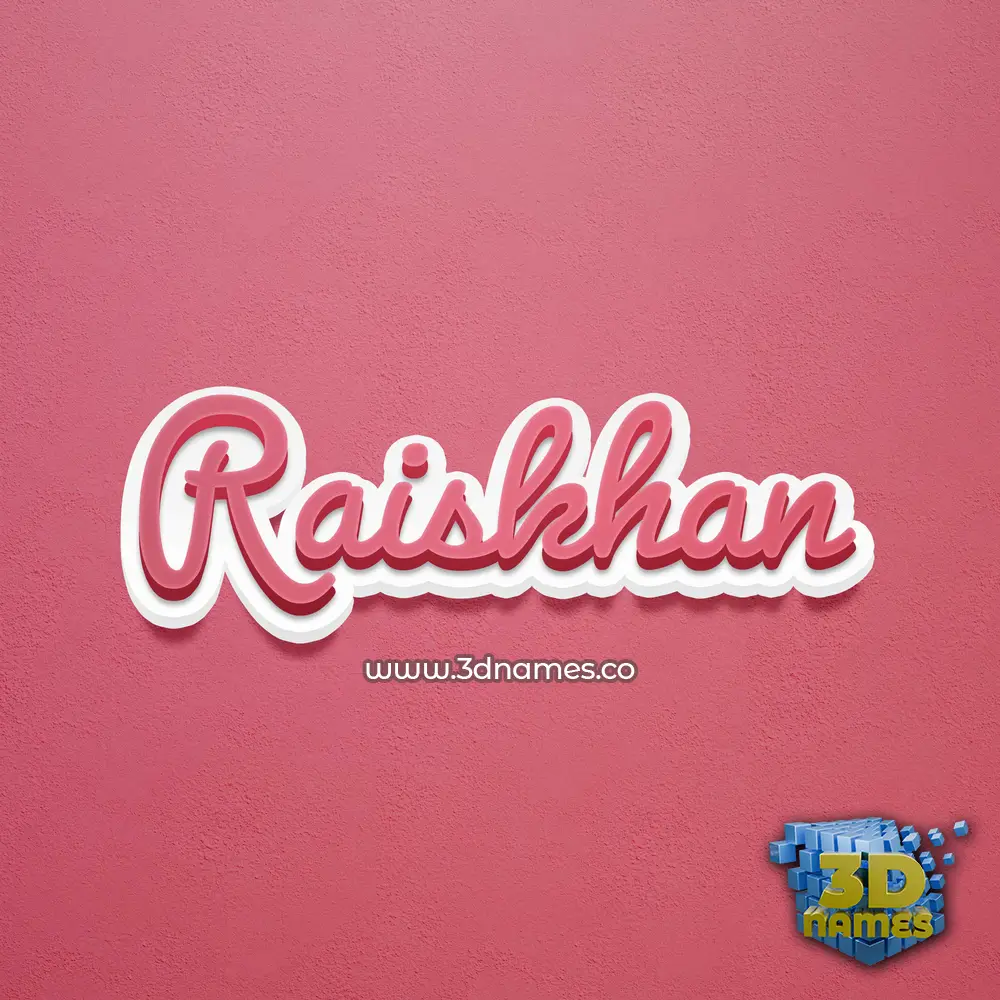raiskhan in Red Scribble style - 3D name wallpaper