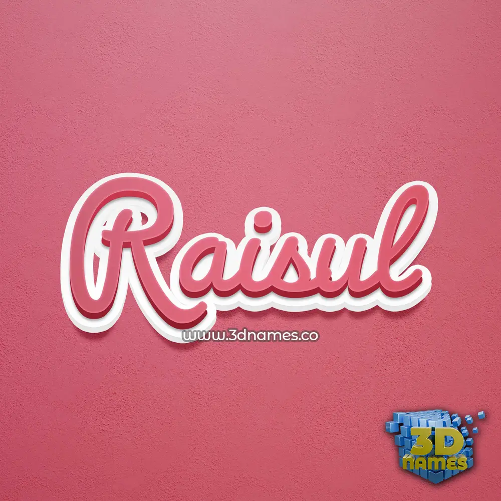 raisul in Red Scribble style - 3D name wallpaper