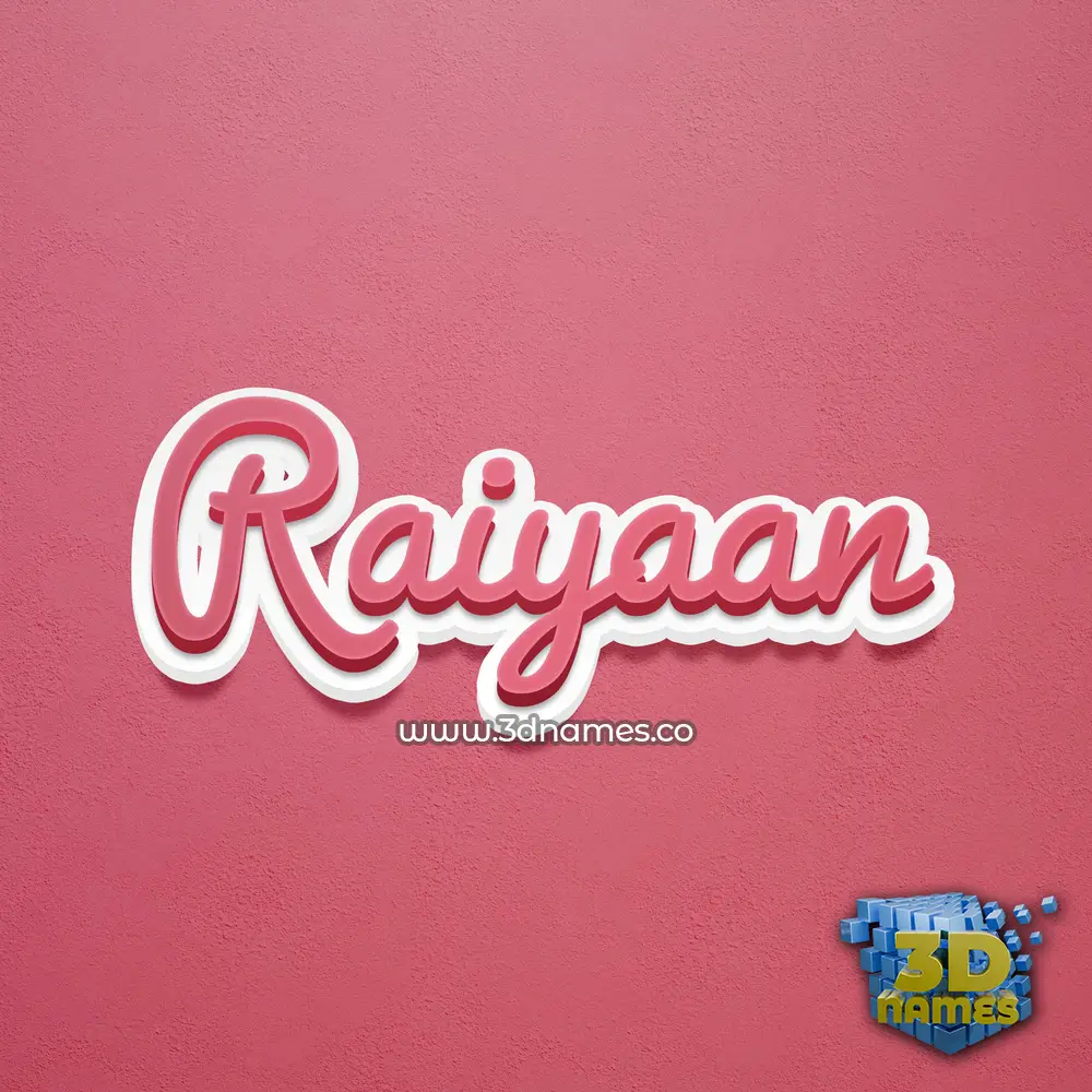 raiyaan in Red Scribble style - 3D name wallpaper