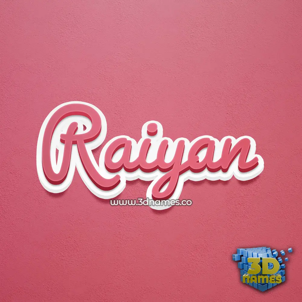 raiyan in Red Scribble style - 3D name wallpaper