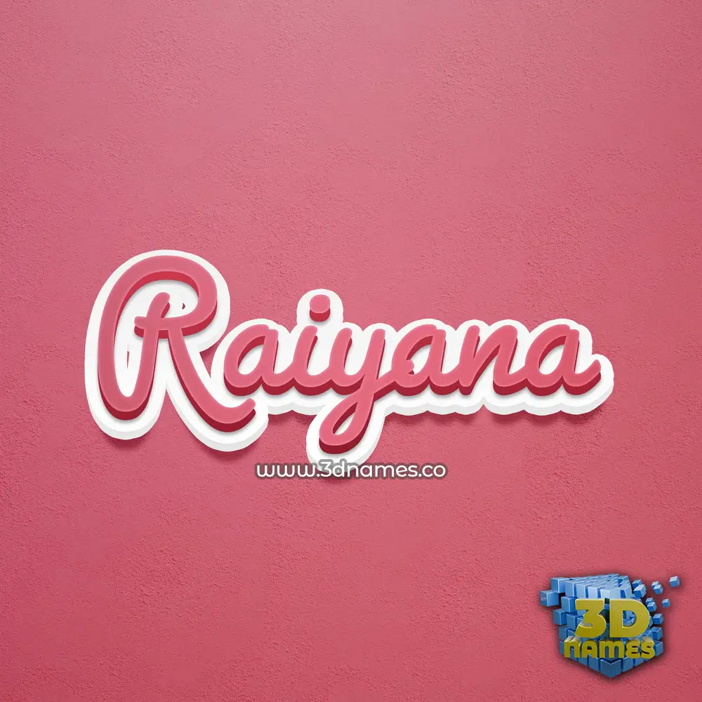 raiyana in Red Scribble style - 3D name wallpaper