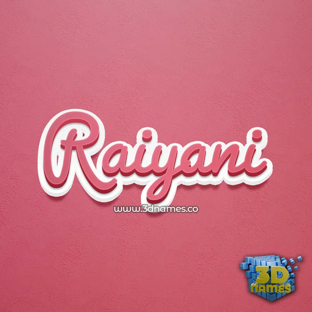 raiyani in Red Scribble style - 3D name wallpaper