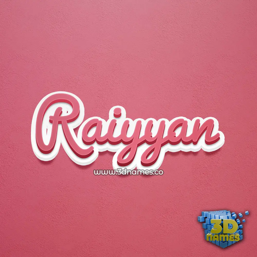 raiyyan in Red Scribble style - 3D name wallpaper