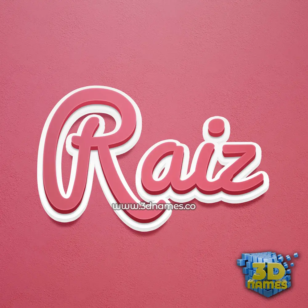 raiz in Red Scribble style - 3D name wallpaper