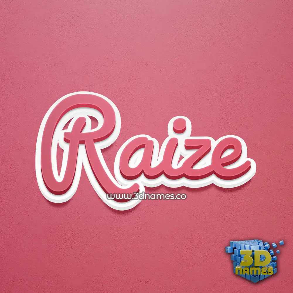 raize in Red Scribble style - 3D name wallpaper