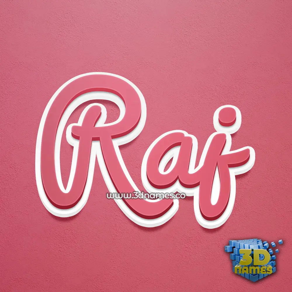 raj in Red Scribble style - 3D name wallpaper