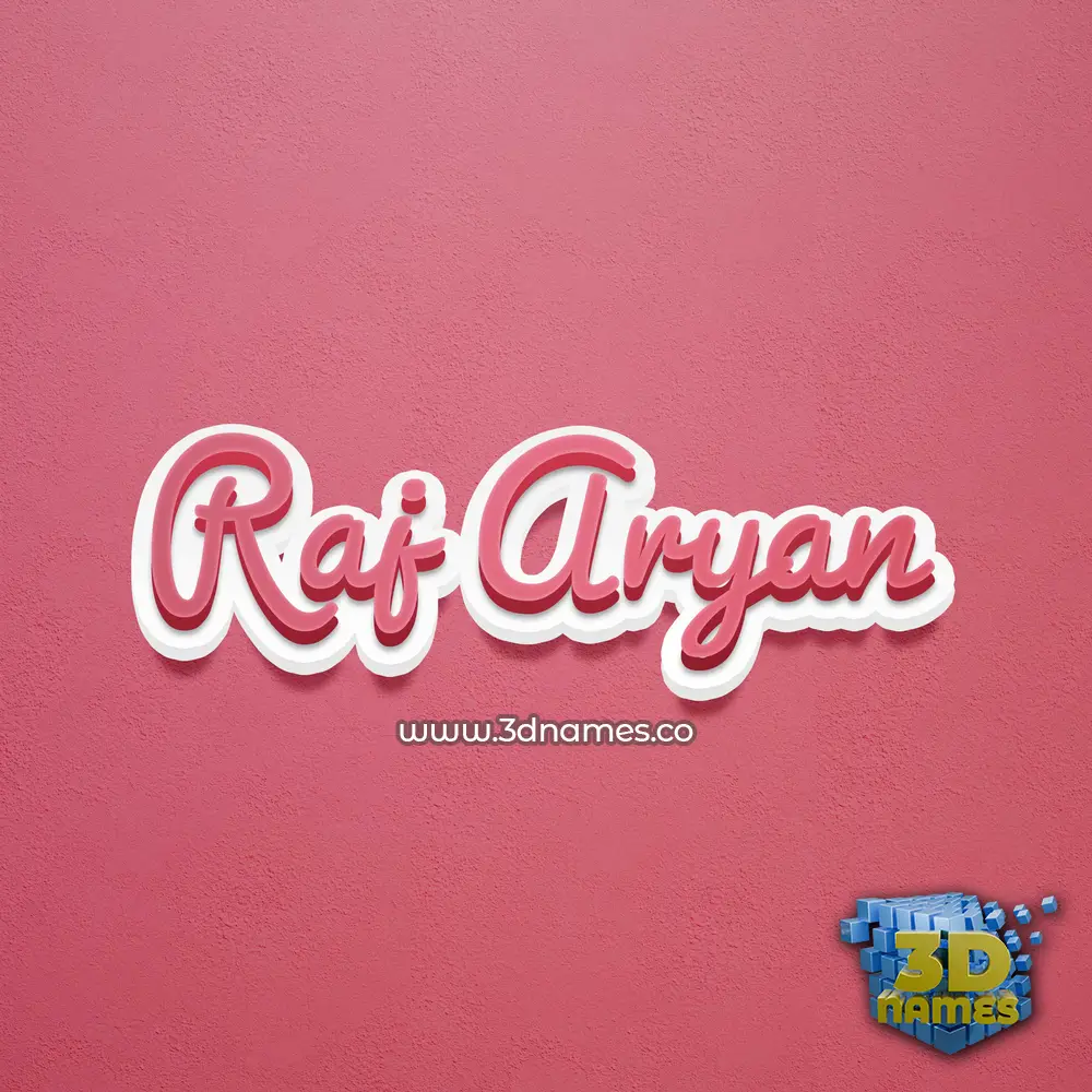 raj aryan in Red Scribble style - 3D name wallpaper