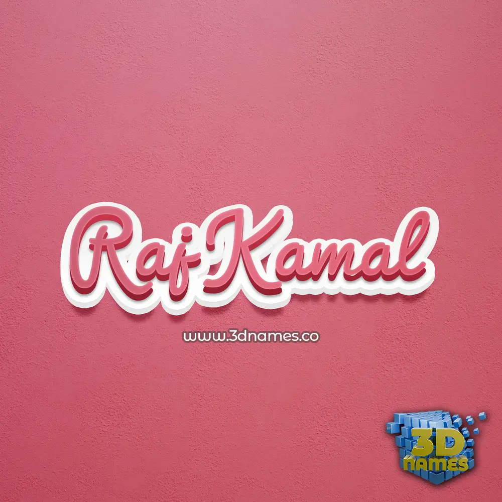 raj kamal in Red Scribble style - 3D name wallpaper