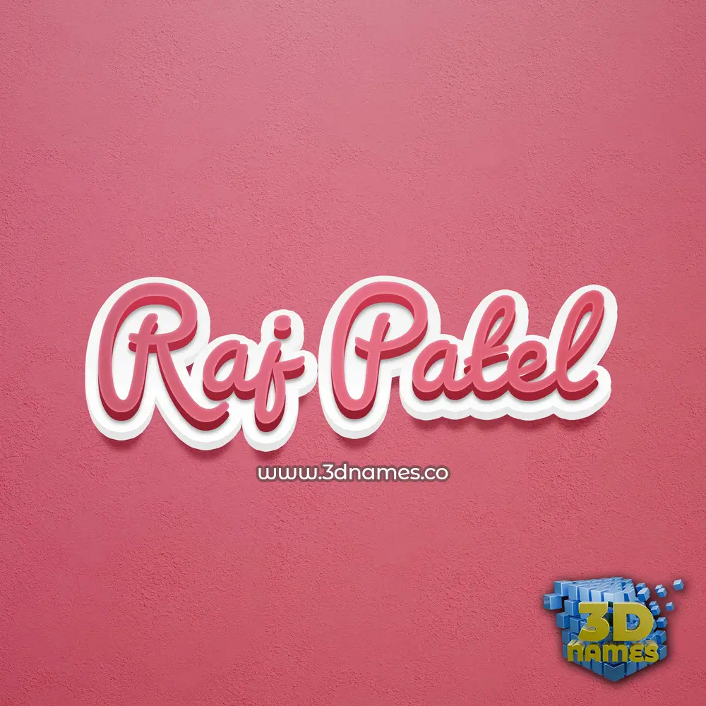 raj patel in Red Scribble style - 3D name wallpaper