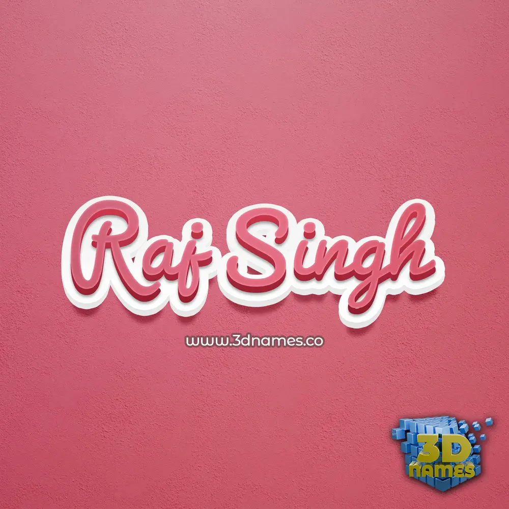 raj singh in Red Scribble style - 3D name wallpaper