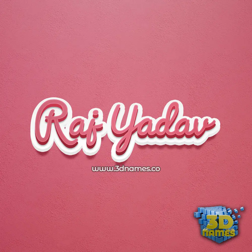 raj yadav in Red Scribble style - 3D name wallpaper