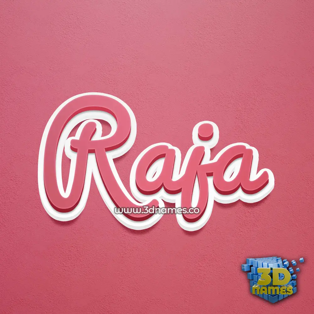 raja in Red Scribble style - 3D name wallpaper