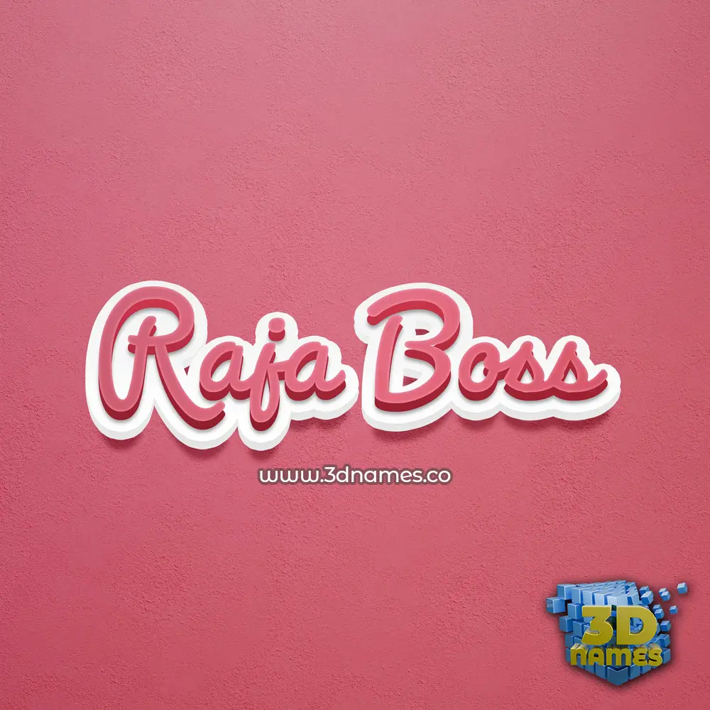 raja boss in Red Scribble style - 3D name wallpaper