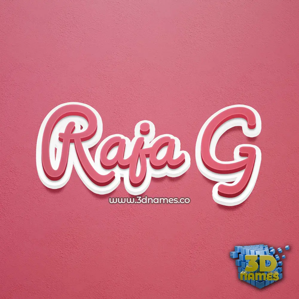 raja g in Red Scribble style - 3D name wallpaper