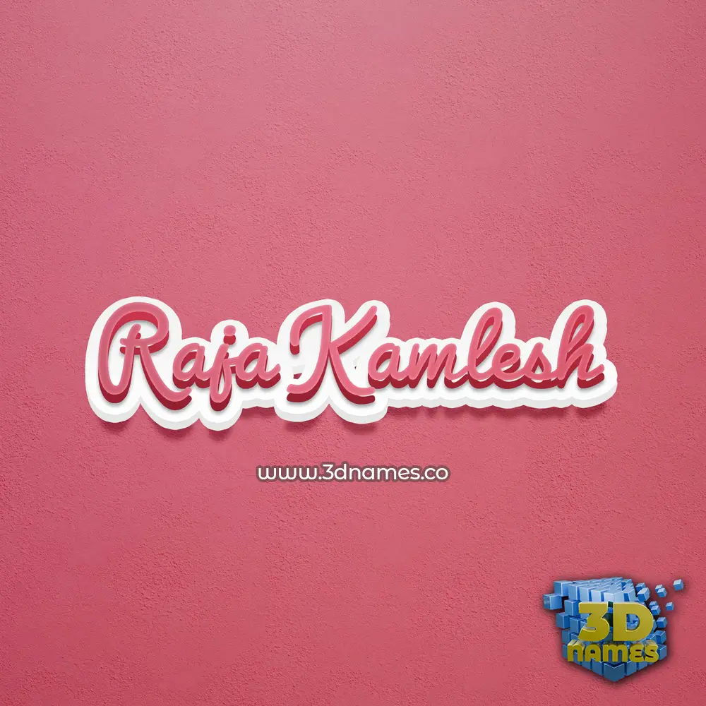 raja kamlesh in Red Scribble style - 3D name wallpaper