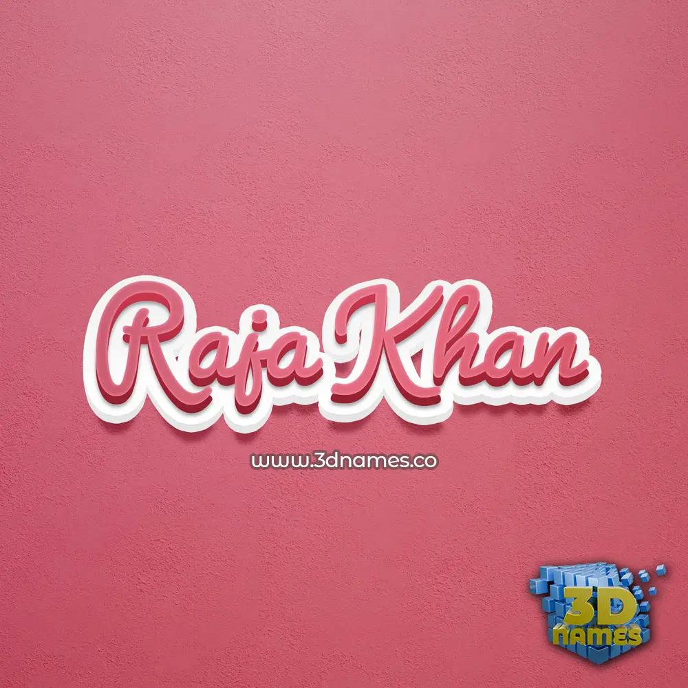 raja khan in Red Scribble style - 3D name wallpaper