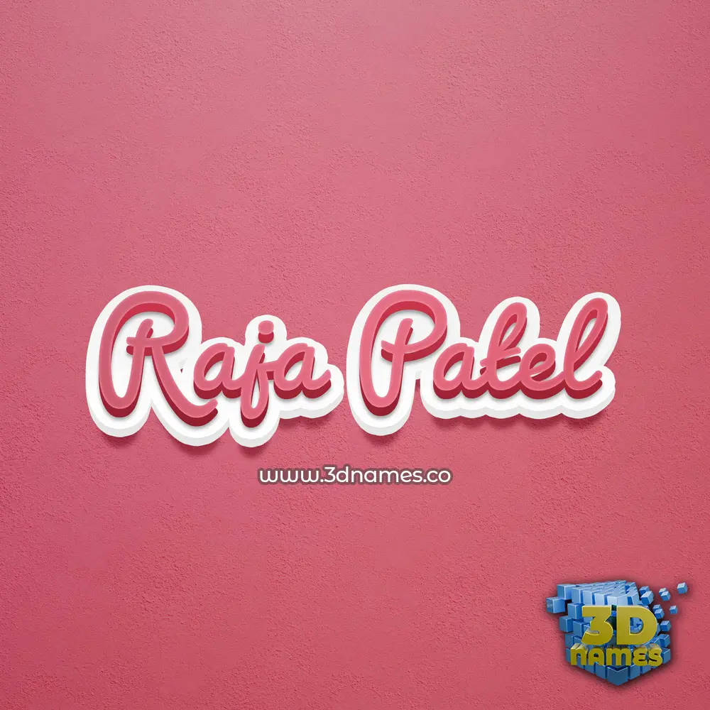 raja patel in Red Scribble style - 3D name wallpaper