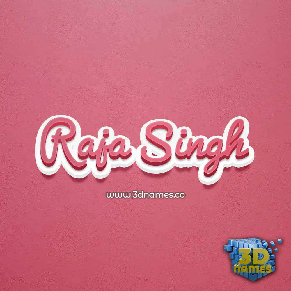 raja singh in Red Scribble style - 3D name wallpaper