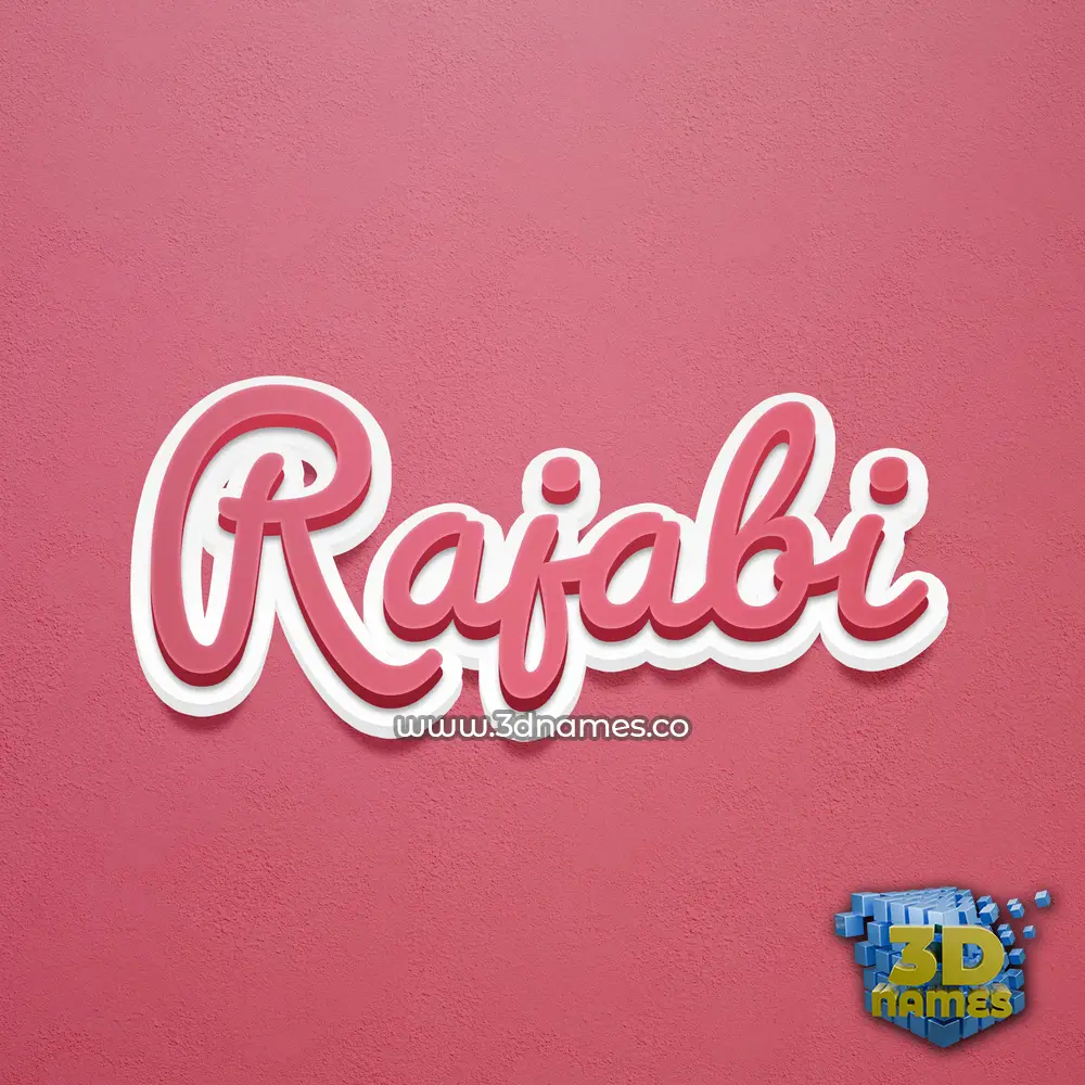 rajabi in Red Scribble style - 3D name wallpaper