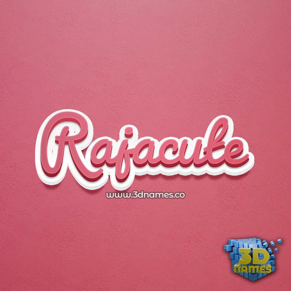 rajacute in Red Scribble style - 3D name wallpaper