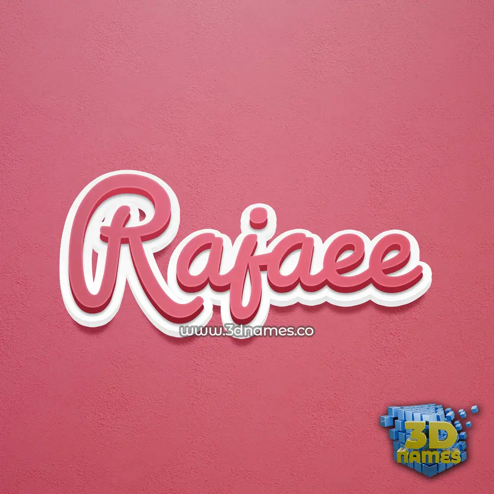 rajaee in Red Scribble style - 3D name wallpaper