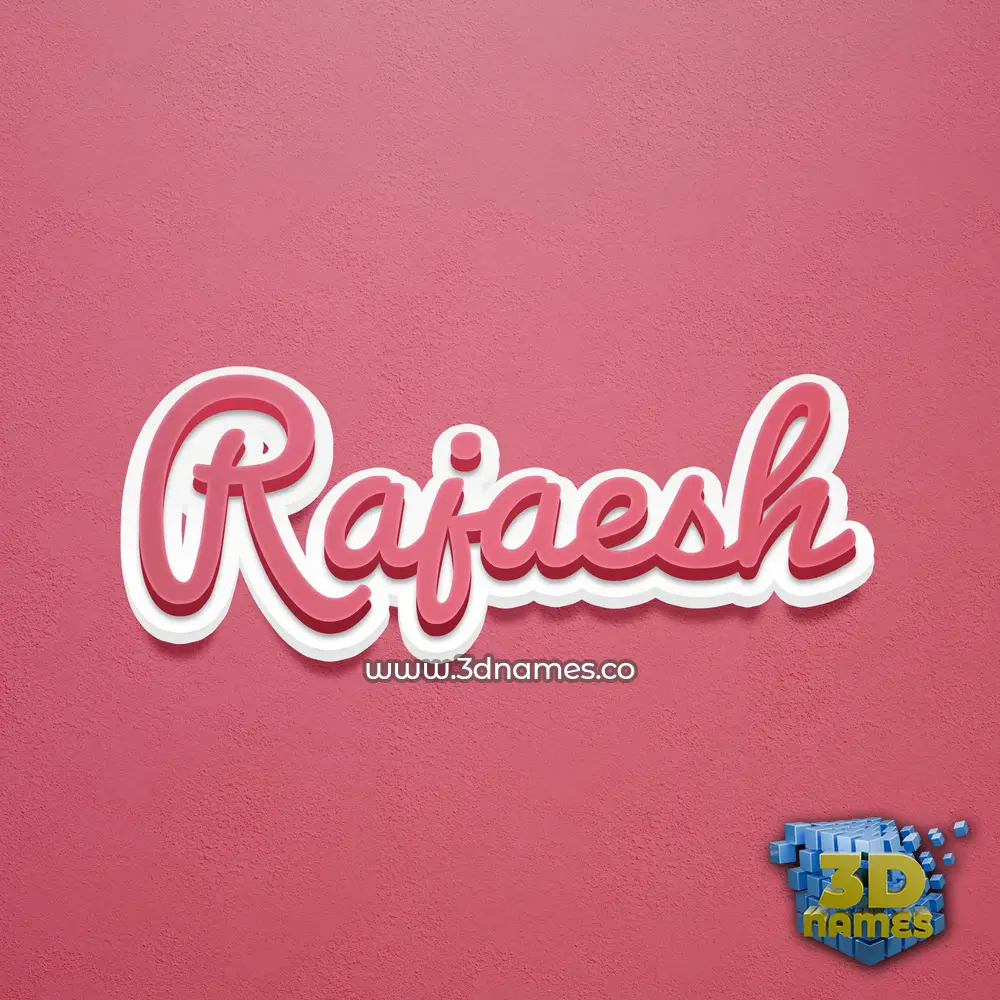 rajaesh in Red Scribble style - 3D name wallpaper