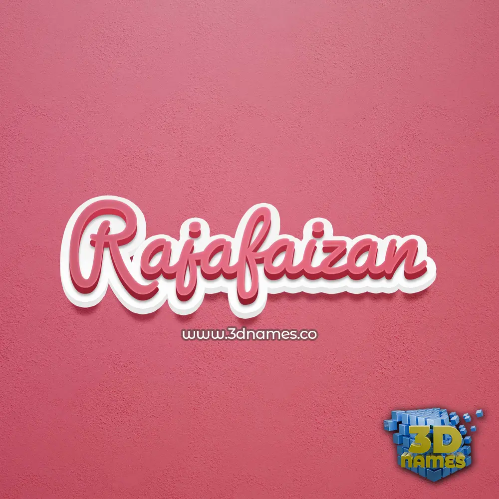 rajafaizan in Red Scribble style - 3D name wallpaper