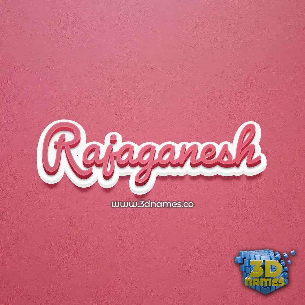 rajaganesh in Red Scribble style - 3D name wallpaper
