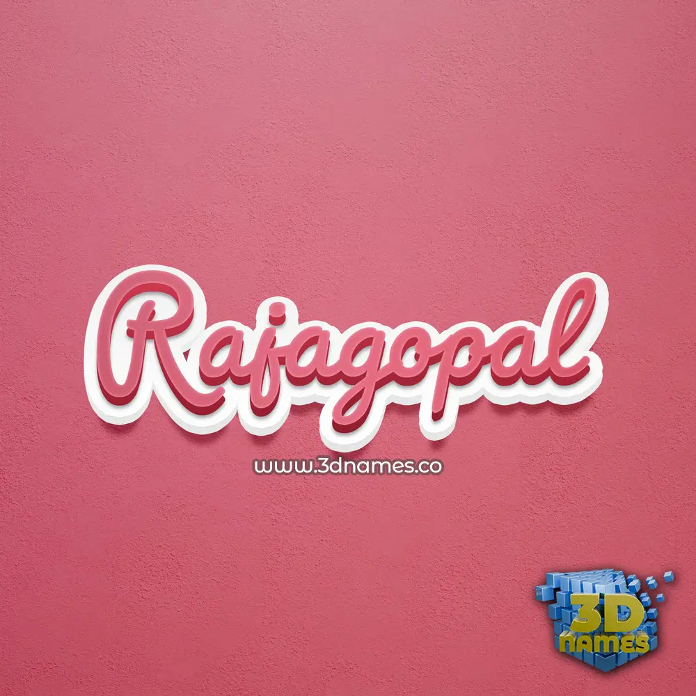 rajagopal in Red Scribble style - 3D name wallpaper