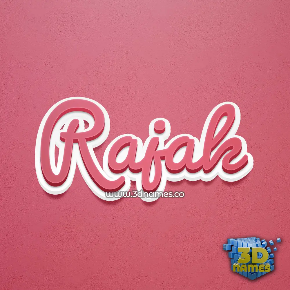 rajak in Red Scribble style - 3D name wallpaper