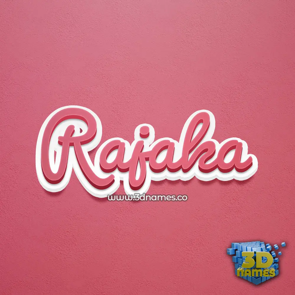 rajaka in Red Scribble style - 3D name wallpaper