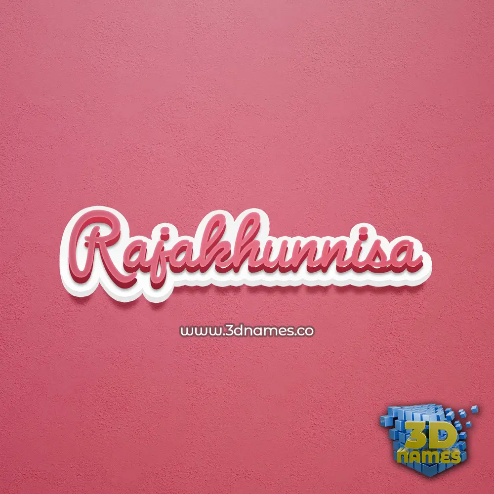 rajakhunnisa in Red Scribble style - 3D name wallpaper