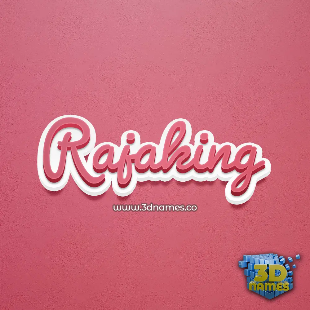rajaking in Red Scribble style - 3D name wallpaper