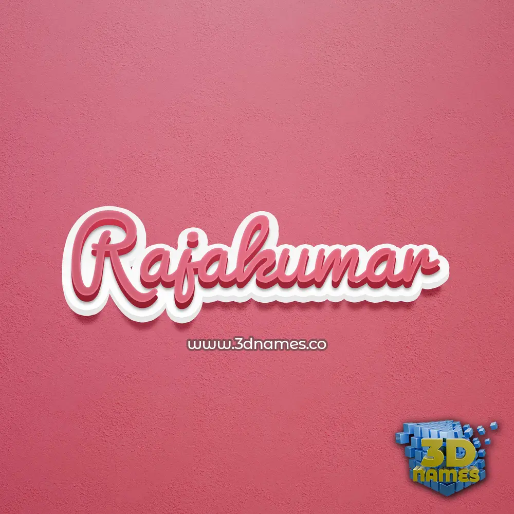 rajakumar in Red Scribble style - 3D name wallpaper