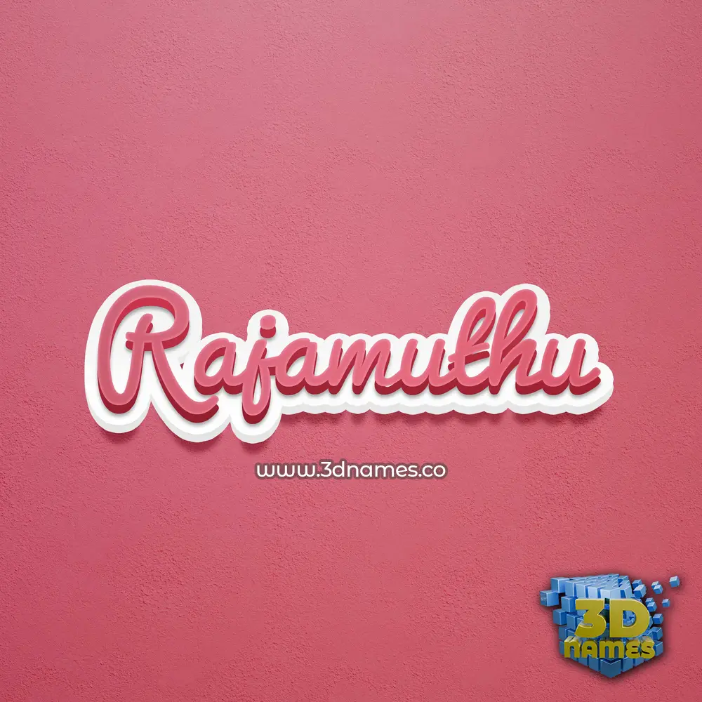 rajamuthu in Red Scribble style - 3D name wallpaper