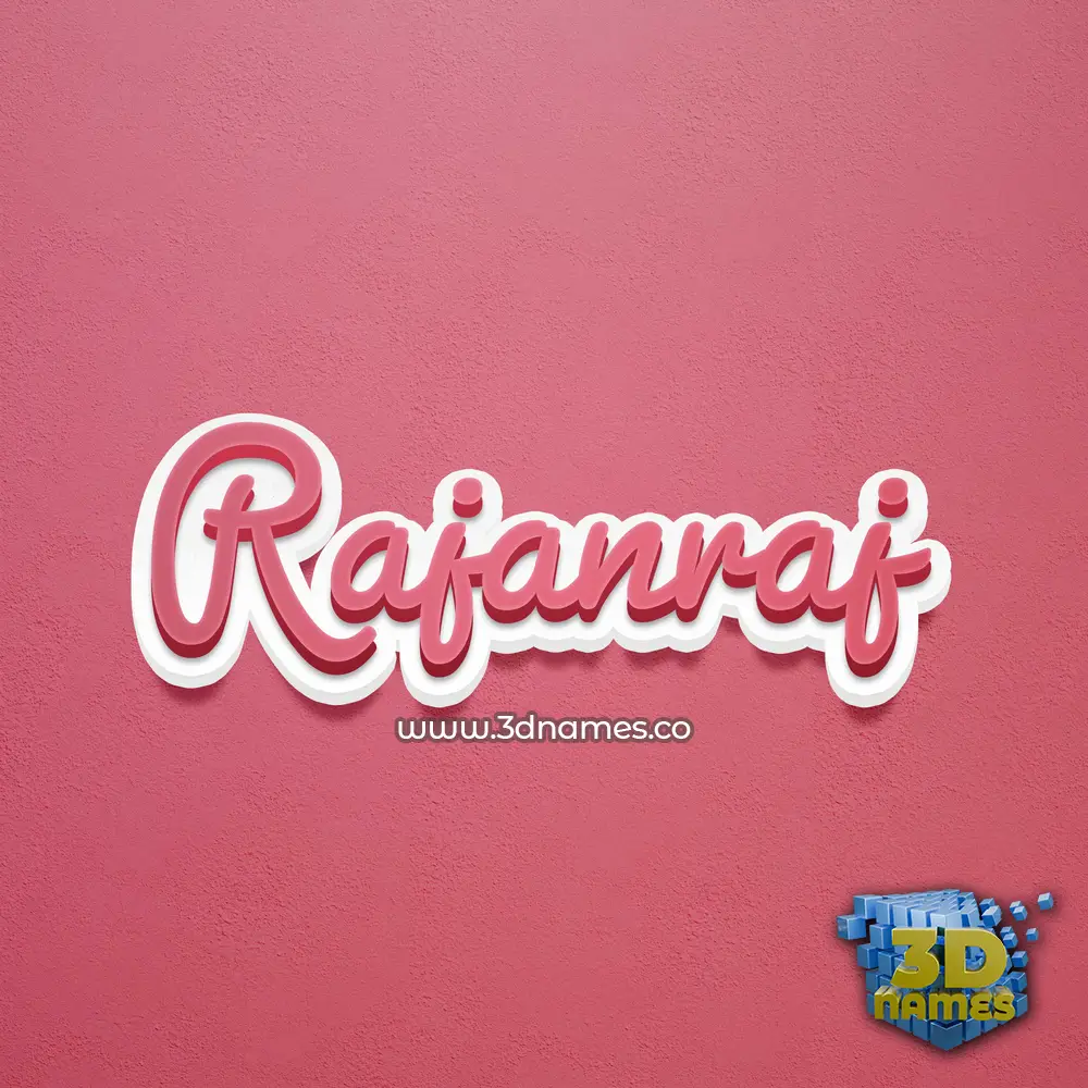 rajanraj in Red Scribble style - 3D name wallpaper