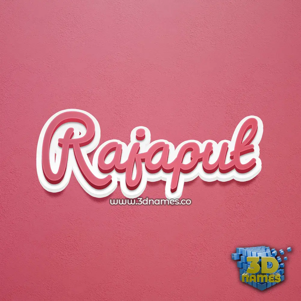 rajaput in Red Scribble style - 3D name wallpaper