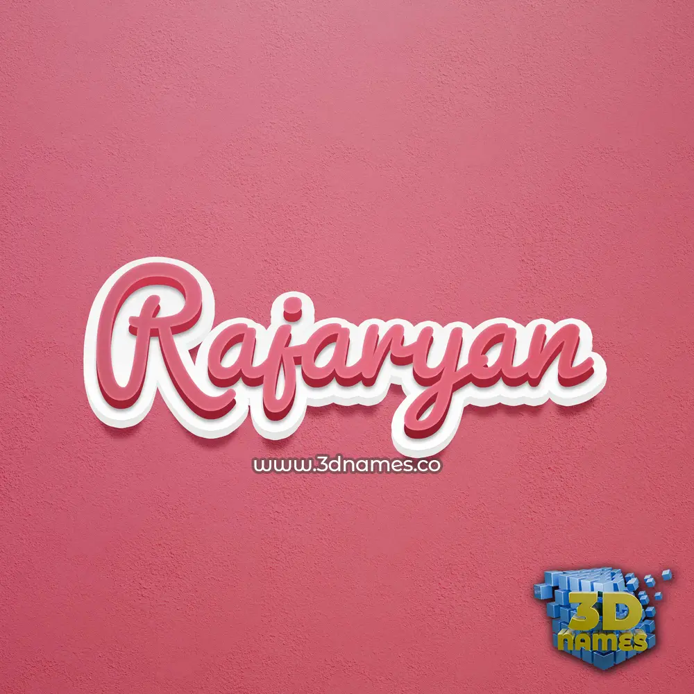 rajaryan in Red Scribble style - 3D name wallpaper