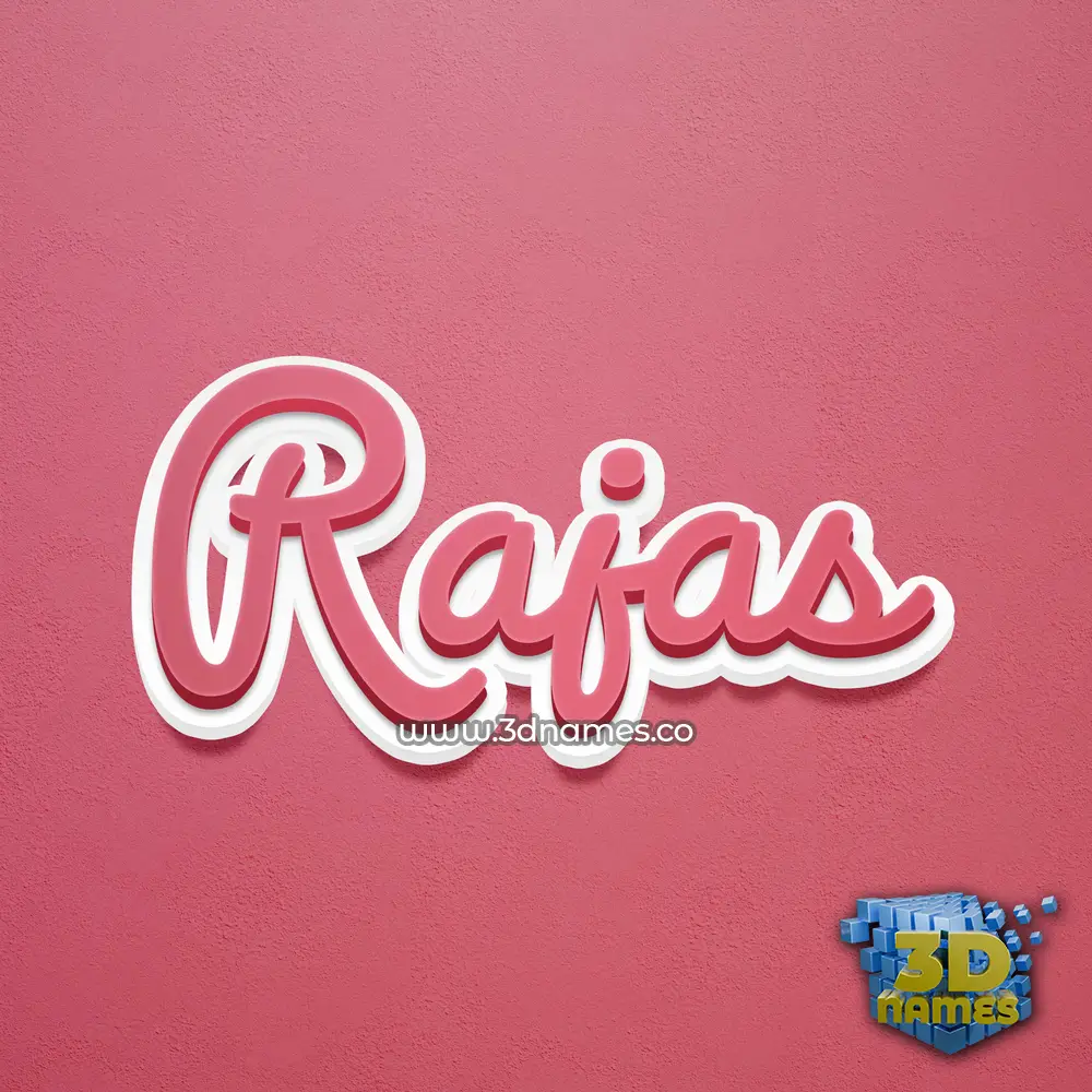 rajas in Red Scribble style - 3D name wallpaper