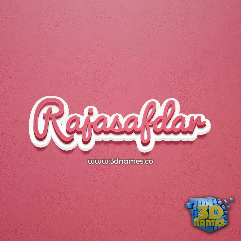 rajasafdar in Red Scribble style - 3D name wallpaper