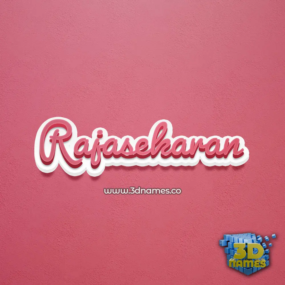 rajasekaran in Red Scribble style - 3D name wallpaper