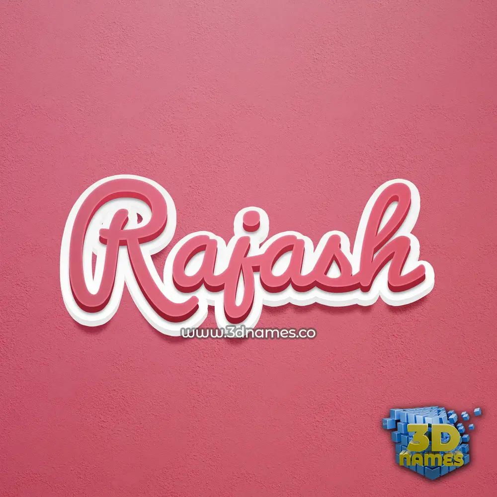 rajash in Red Scribble style - 3D name wallpaper
