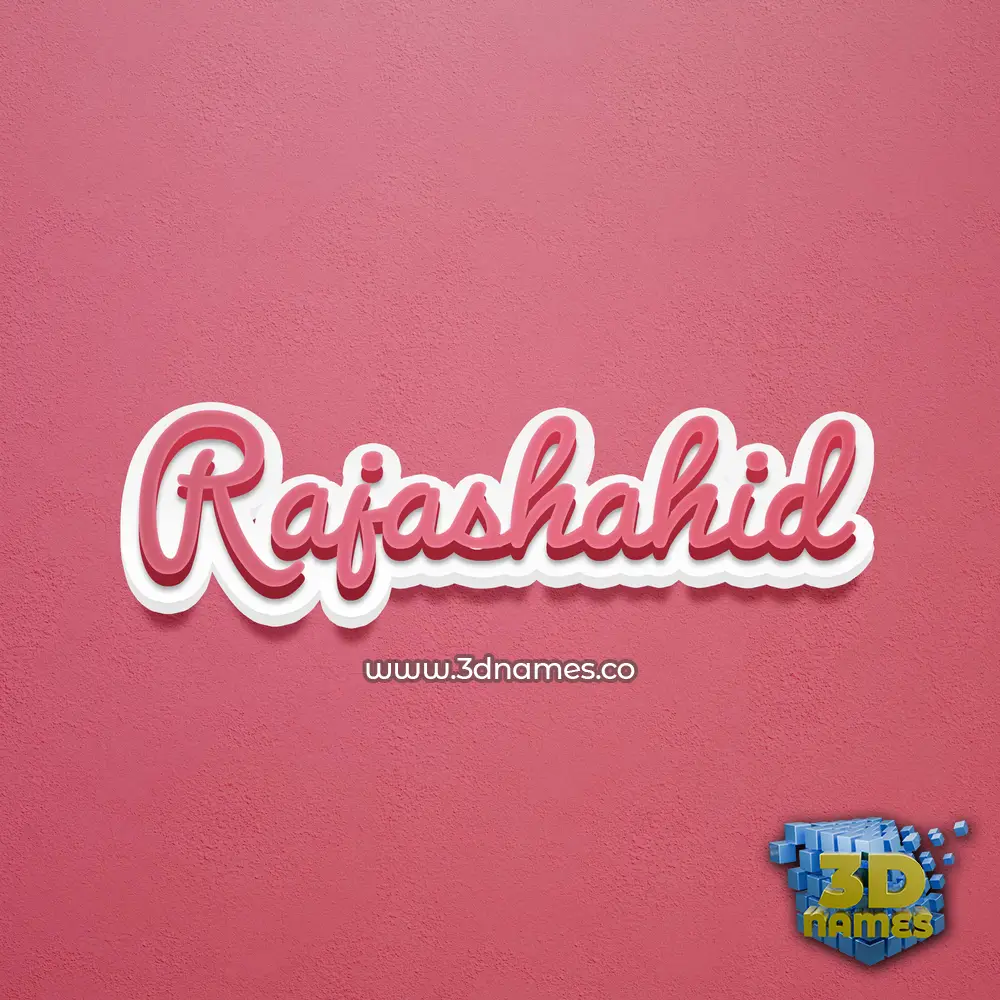 rajashahid in Red Scribble style - 3D name wallpaper