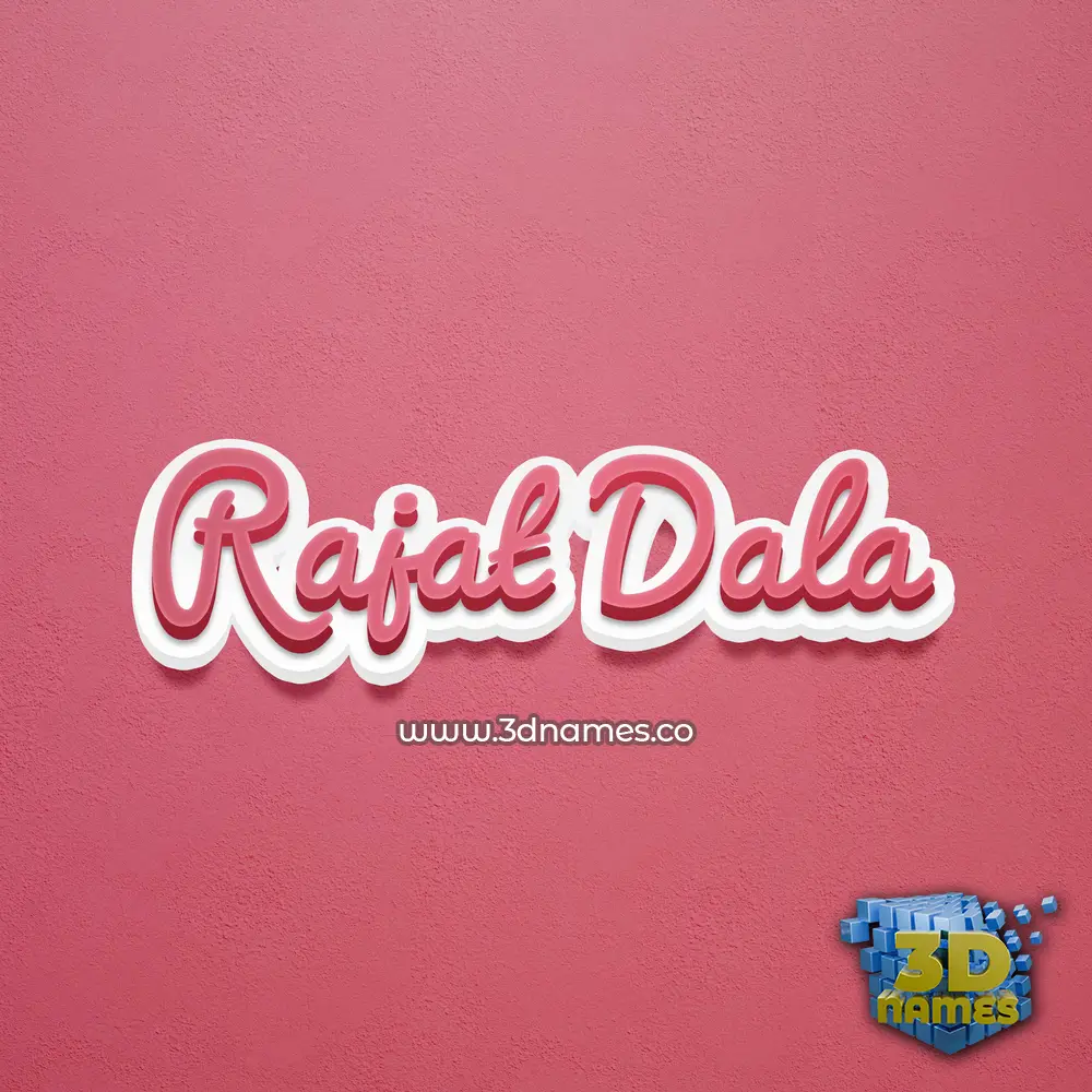 rajat dala in Red Scribble style - 3D name wallpaper