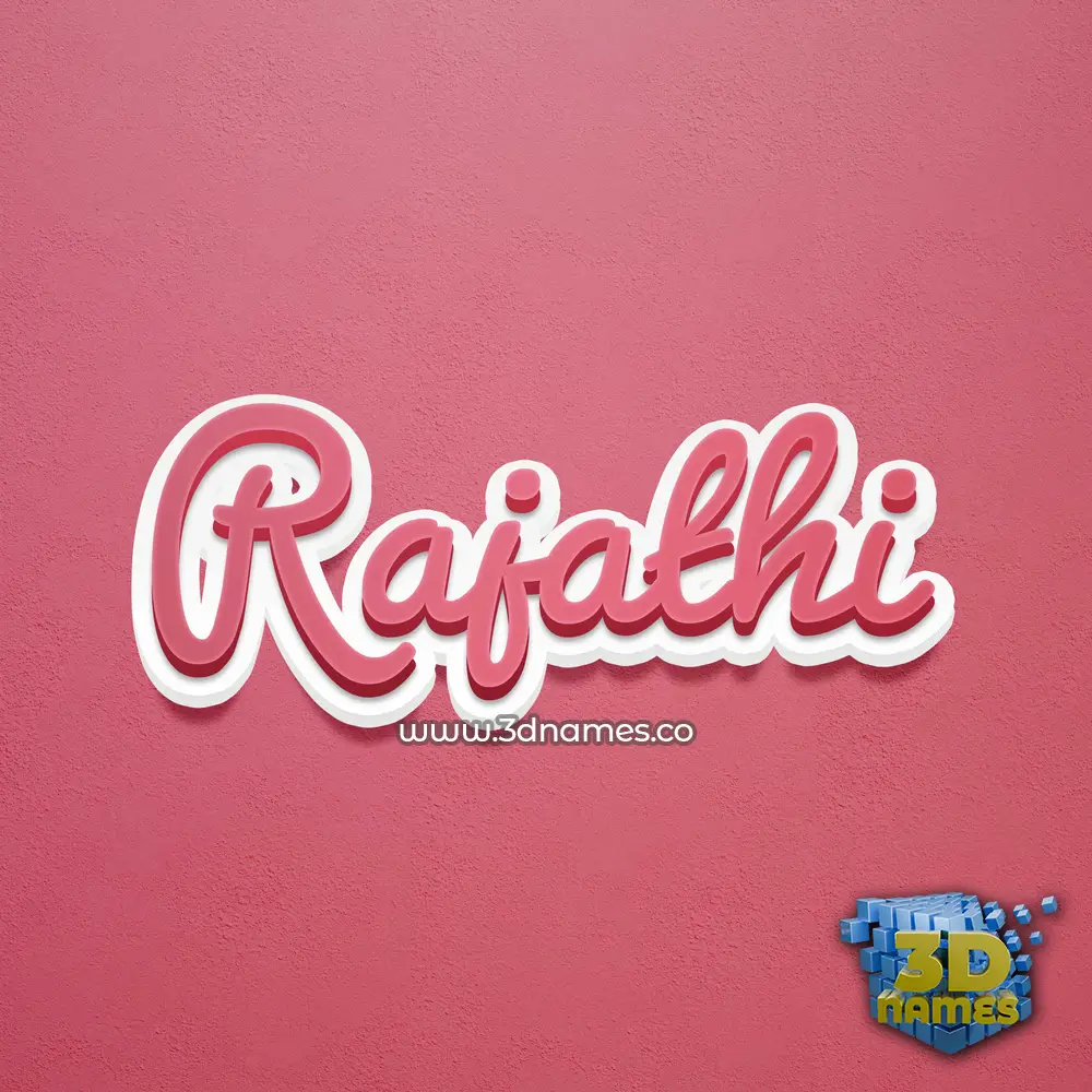 rajathi in Red Scribble style - 3D name wallpaper