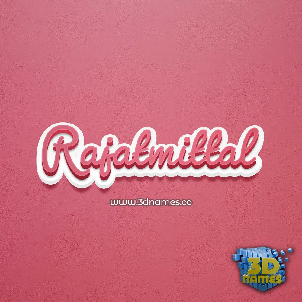 rajatmittal in Red Scribble style - 3D name wallpaper