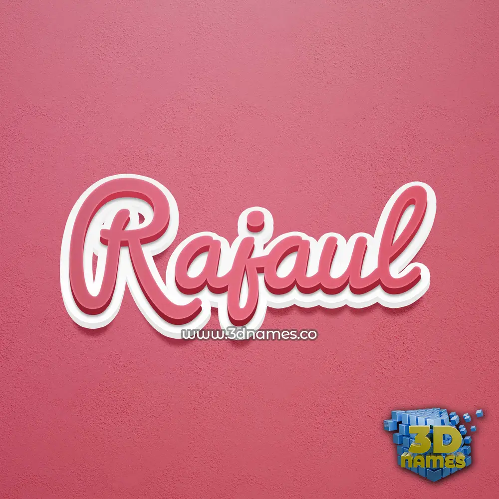 rajaul in Red Scribble style - 3D name wallpaper