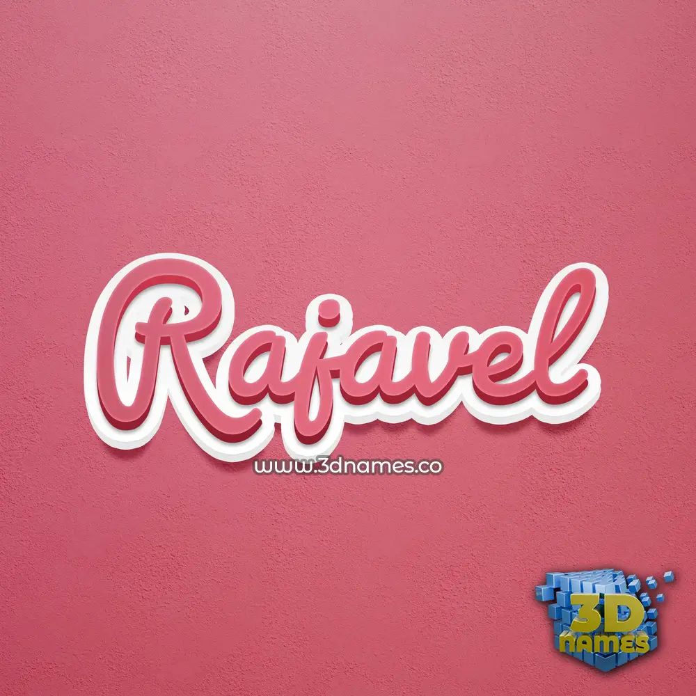 rajavel in Red Scribble style - 3D name wallpaper
