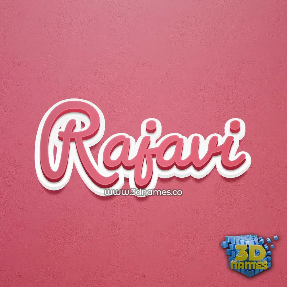 rajavi in Red Scribble style - 3D name wallpaper